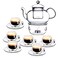 LIYING Double Wall Glass Teapot Set Combined With  Teapot 1 x 600ml ,1 Candle Warmer , Teacups and Sauce [6 x 60ml], Heat-resistant Stovetop Dishwasher Safe Teapot with Removable filter ,Blooming and