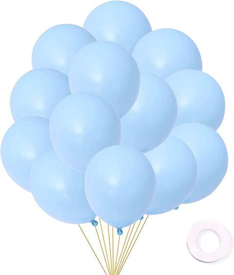 Party Time 20-Pieces 10&quot; Blue Pastel Balloons, Macaron Balloons, Latex Balloons For Baby Shower, Bridal Shower, Valentine&#39;s Day, Wedding &amp; Birthday Party Decoration, Pastel Color Themed Party Supplies