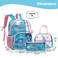 Eazy Kids 17" Set of 3 School Bag with Lunch Bag and Pencil Case Mermaid-Blue