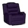 In House Velvet Rocking &amp; Rotating Recliner Chair With Storage Box - Dark Purple - AB07