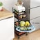 Yjhsdch Kitchen Storage Rack, Rotatable Baskets With Wheel, Multi-Layer Storage Shelf, Square Fruit And Vegetable Storage Racks For Kitchen, 4 Tier