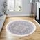 In House Velvet Turkish Round Decorative Carpet - Grey - 120x120cm