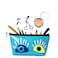 Biggdesign My Eyes On You Travel Cosmetic Bag, Make up Pouch Case, Toiletry Organizer Pencil Case, 25x13,5x6,5 cm / 10x5x3 in, Blue Color
