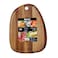 BILLI Pebble Shaped Acacia Cutting Board, Serving Board, 33x24 cm (Natural Acacia) Made in Thailand