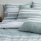 Luna Home Single Size 4 Pieces Green Stripe Design Duvet Cover Set