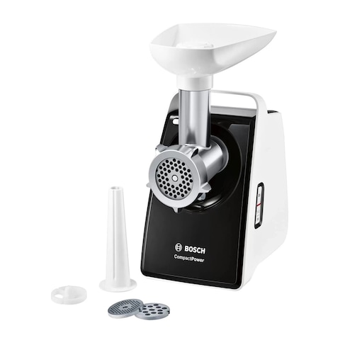 Bosch Meat Grinder Compact Power 2000W - White/Black - MFW3X10B