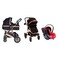 Pikkaboo - 4in1 Luxury Stroller Travel System - Black/Red