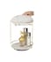 2-Layer 360 Degree Rotating Cosmetic Holder Stand White/Gold