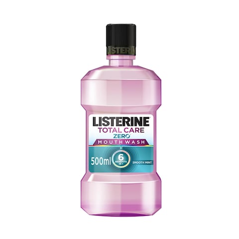 Buy Listerine Total Care Teeth Protect 6 Benefit Fluoride Milder Taste Mouthwash 500ml in Saudi Arabia