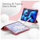 TRON Case for iPad Air 5/4 (2022/2020 5th/4th Generation 10.9-Inch) with Pencil Holder, Support 2nd Pencil Charging, Slim Tablet Cover with Soft TPU Back, Auto Wake/Sleep (Red)