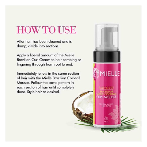 MIELLE B/BRAZILIAN CURL MOUSSE7.5OZ