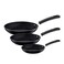 Tramontina Since 1911, Made In Brazil 3 Pieces Black Aluminum Frying Pan Set With Interior Starflon Max Pfoa Free Nonstick Coating And Exterior Silicon Coating 20Cm + 24Cm + 26Cm