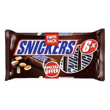 Snickers Peanut Chocolate Bars, 50g Pack of 6