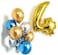Party Time 16" Number 4 Gold Foil Balloon | Pack of 9 Latex Balloons 12" | 4th Birthday Decorations | Latex Balloons for Birthday Party, 4th Anniversary Decoration Sets (FREE Ribbon)