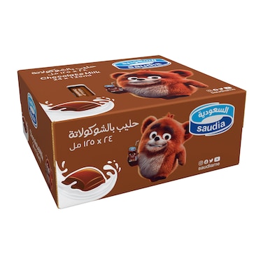 Saudia Chocolate Milk 125Ml &times; 24 Pieces