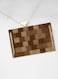 Lowha Decorative Acrylic Serving Tray With Gold Metal Handles And Fabric Pattern Design 20x30 cm