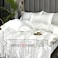 Luna Home Silky Satin, King Size 6-Piece Duvet Cover Set, Plain White Color