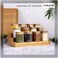1CHASE&reg; Borosilicate Square Glass Storage Jars with Wooden Lid, Mini Jars with Label for Kitchen Pantry, Suit for Sugar, Salt, Coffee, Tea, and Other Dry Food Storage 10 PCs set