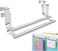 SKY-TOUCH 2pcs Kitchen Cabinet Towel Bar Holder, Fits on Cupboards Over Cabinet Door, Towel and Wash Cloth Hanging Storage Accessories, Strong Modern Design Stainless Steel