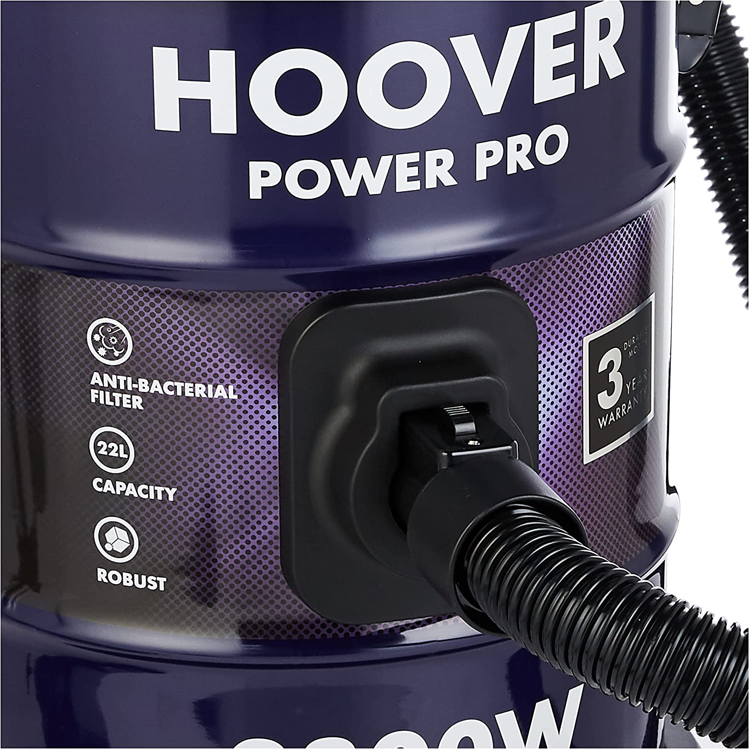 Hoover Power Pro Tank Vac Vacuum Cleaner 2300W Purple, 22L, Ht85-T3-Me