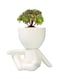Generic Ceramic Succulent White Plant Pot Creative Human Shaped Small Cactus Pots Flower Pots Mini Plant Planters For Desktop Usage Home Decoration, Man 1
