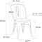 LANNY Tolix Style Dining Chairs D1 WHITE Industrial Metal Stackable Cafe Side Chair Solid Wood Seat Set of 4