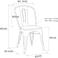LANNY Tolix Style Dining Chairs D1 WHITE Industrial Metal Stackable Cafe Side Chair Solid Wood Seat Set of 4