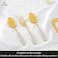 Life Smile 24 Pieces Cutlery Set Service for 6 person,Pure Stainless Steel Flatware Set,Mirror Polished Cutlery Utensil Set Include Spoon/Fork/Knife/Tea Spoon(GOLD GRADIENT)