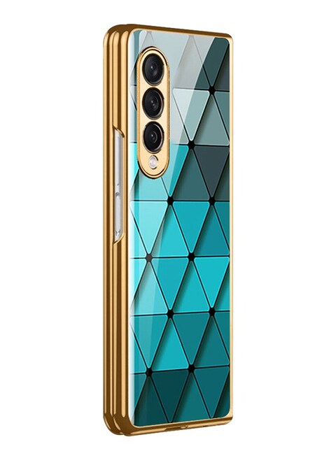 MARGOUN for Samsung Galaxy Z Fold 3 5G Case Luxury Plating Cover with Screen Protector Glass Hybrid Full Body Protection