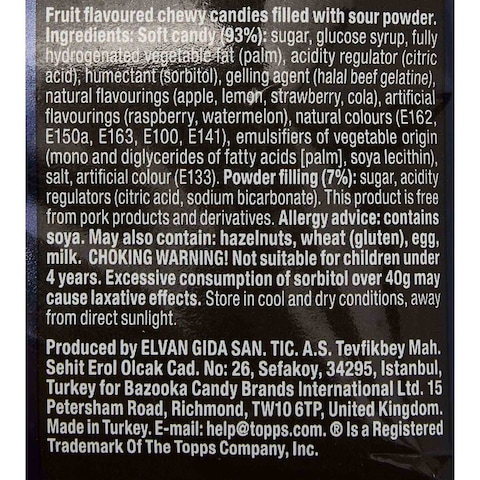 Bazooka Juicy Drop Blasts Candy 120g Assorted