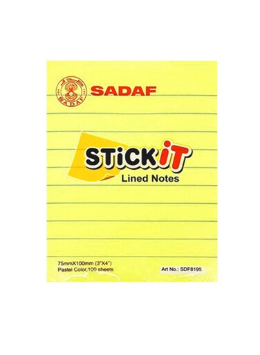 Buy STICKY NOTES LINED NOTES 75MMX100MM 100 SHEETS Online | Carrefour UAE