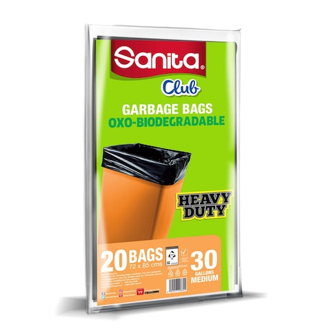 Buy Sanita Club Garbage Bags Biodegradable 30 Gallons 20 Bags in Saudi Arabia