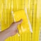 Party Time Yellow Polyester Fringe Curtain - 1mx2m| Pack of 1 | Yellow Fringe Backdrop Streamers Party Decorations | Tinsel Curtain for Wedding Baby Shower Birthday Party Decoration - Party Supplies