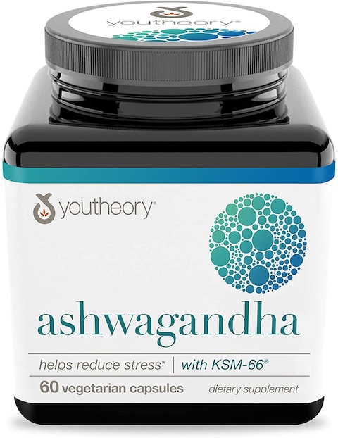 Youtheory Ashwagandha 60 Count (1 Bottle)