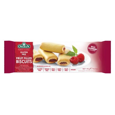 Orgran Gluten Free Fruit Filled Wild Raspberry Biscuits 175g
