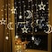 Generic 2.5 M Moon Star Curtain Lights LED String Lights For Holiday Wedding Party Decoration Lights 220V Eu Plug, White, Ssz205