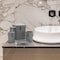 Generic Bathroom Accessory Set - 4 Piece Grey Bathroom Accessories Set With Trash Can, Soap Dish, Soap Dispenser, Toothbrush Cup, Bathroom Decor Sets With Desktop Small Trash Can - Grey Stripe