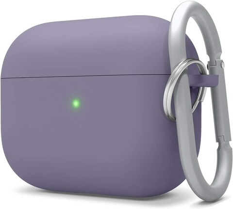 Elago Liquid Hybrid Hang designed for AirPods Pro case cover with Carabiner - Lavender Grey