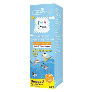 Natures Aid Dha Brain And Vision Support Food Supplement Drops 50ml