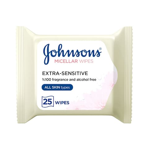 Johnson&#39;s Extra Sensitive Micellar Wet Wipes - 25 Wipes