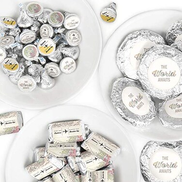 Buy World Awaits - Mini Candy Bar Wrappers, Round Candy Stickers and ...