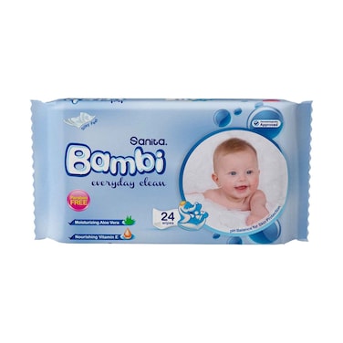 بامبي مناديل مبللة 24 قطعة