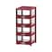 Cosmoplast 4 Drawer Stackable Plastic Rattan Storage Cabinet With Wheels Red