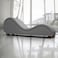 In House Romantic Chaise Longue Luxury And Romantic Design Sofa With Bed Mode Of Velvet Fabric With Lower Decorative Silver Buttons - Grey