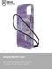 BodyGuardz Carve Marble designed for iPhone 15 compatible with MagSafe case cover with Lanyard - Purple/White
