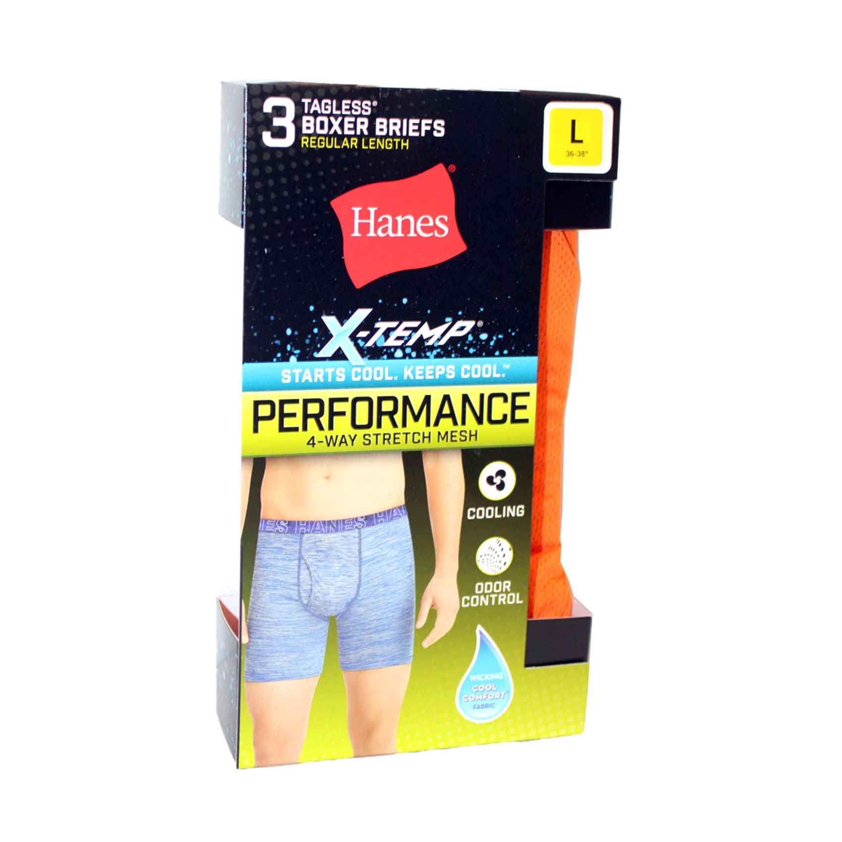 Hanes Red Label Men's X-Temp Boxer Briefs - Moisture Wicking, Odor Protection, Comfortflex Waistband - View #4