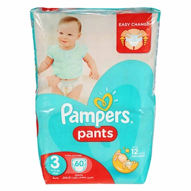Pampers Baby Pants Diapers Jumbo Pack Medium Size 3 60 Count 6-11 KG