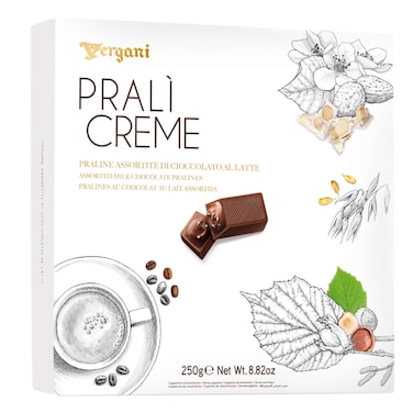 Vergani Prali Creme Milk Chocolate Gift Box 250g