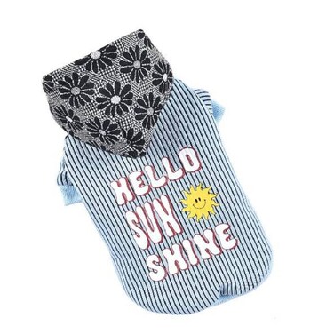 Hong Pet Cool Silk Stripe Color Hat Jacket - Blue S