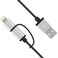 Rukini 2in1 USB Cable Charger Silver